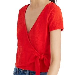 Madewell Texture and Thread Wrap Tie Top